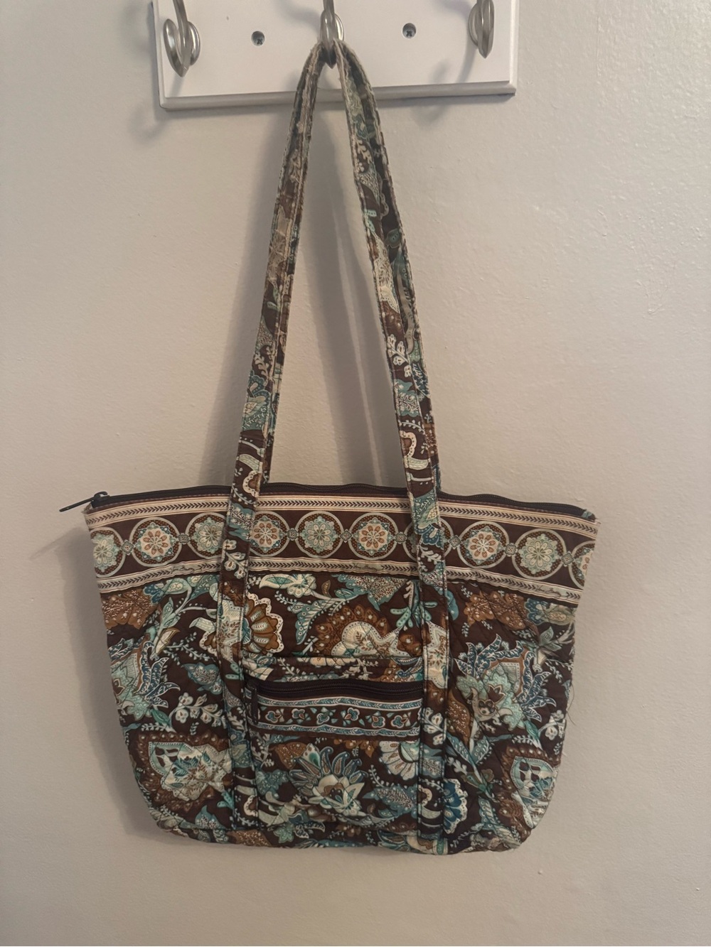 Vera Bradley Java Blue Tote with zipper